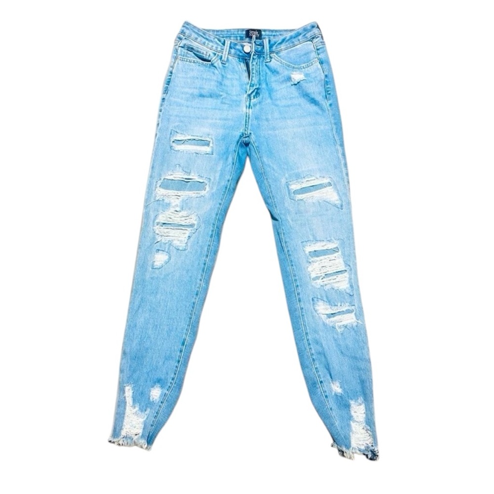 Women's Distressed Blue Jeans
